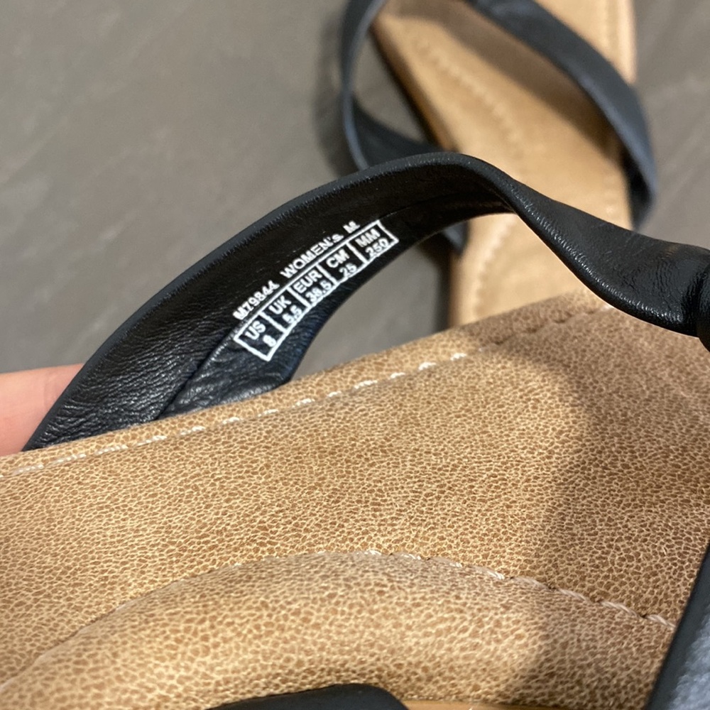 NWOT Rockport Black Leather Sandals Womens - Picture 4 of 12